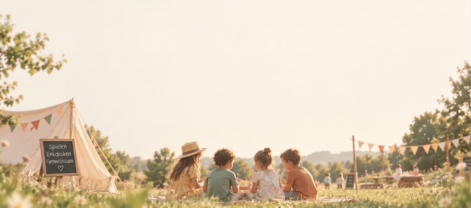 Familie spielt gemeinsam im Park